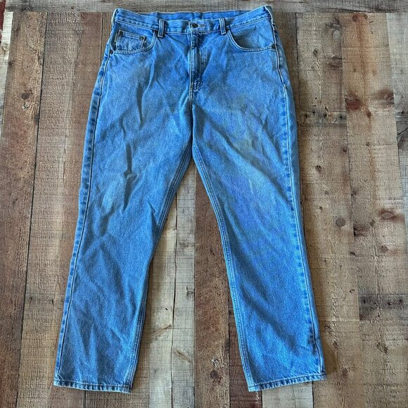 Carhartt Jeans Relaxed Fit 36"x30" Men's Medium Blue Pocket 100% Cotton Denim - Picture 1 of 9